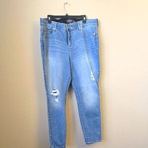 Torrid Blue Bombshell Skinny Jeans with Distressed Style